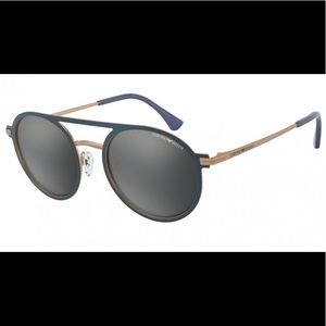 Emporio Armani Sunglasses Blue/Grey Round Mirror